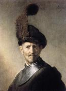 REMBRANDT Harmenszoon van Rijn, Man in a Plumed Hat and Gorget